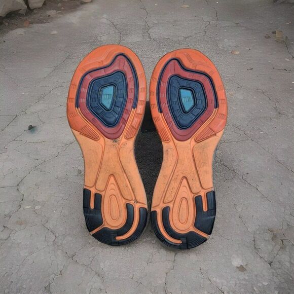 Nike Lunarglide 7 Flyknit Running Trainers Mens Size 8 Blue Lagoon Hyper Orange - Picture 7 of 8